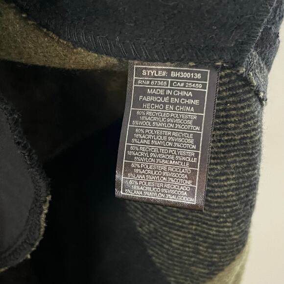 Steve Madden Women’s Plaid Long Shacket Jacket Coat Olive Green Black Size M - Picture 5 of 6